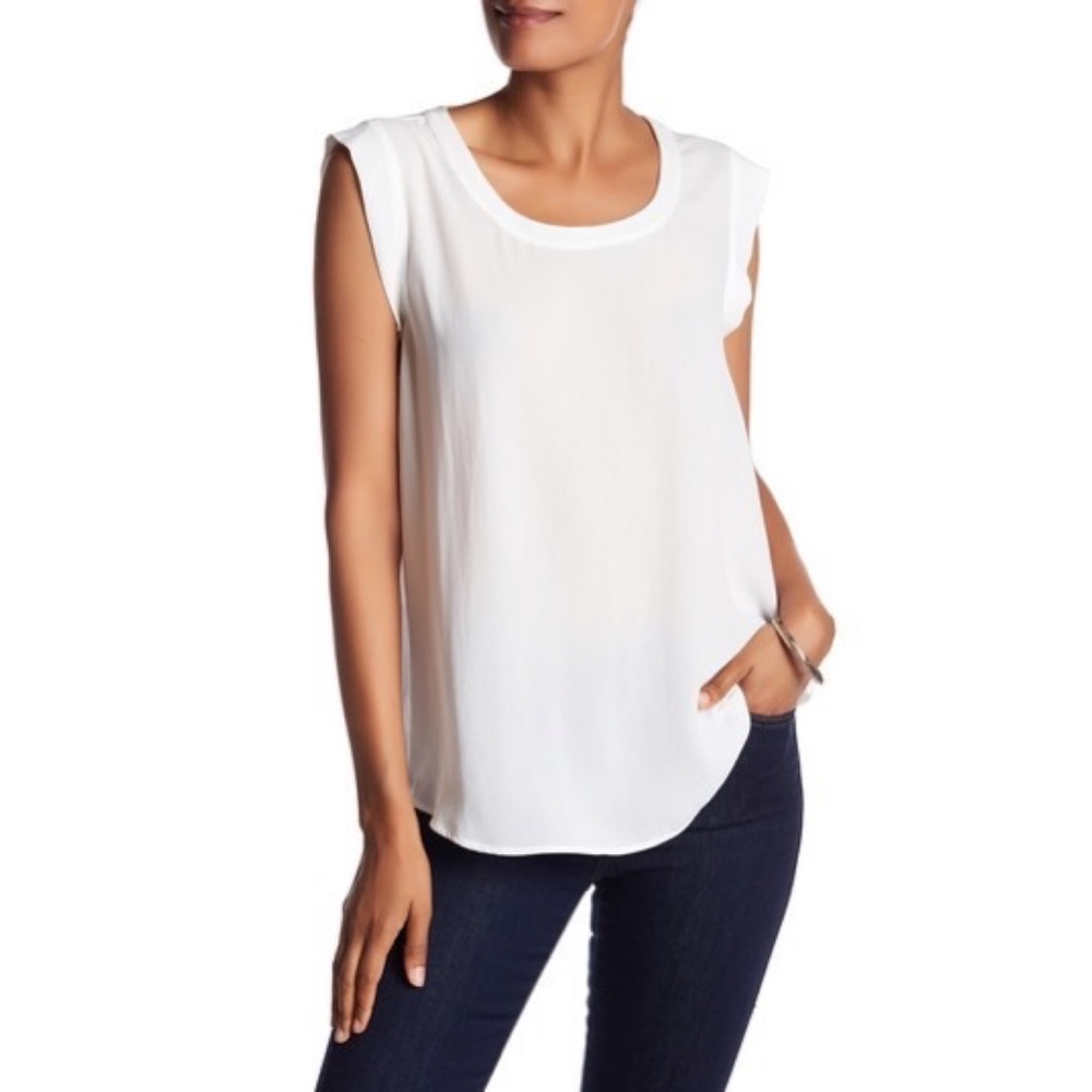 Pleione Bailey Double Pleat Cap Sleeve Blouse